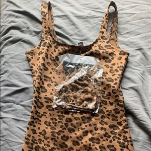 Leopard Print Mini Dress With Matching Mask